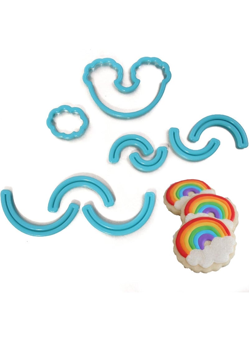 Generic 9 Pcs Rainbow Cloud Cookie Cutters Set, DIY Cloud Shape Fondant Cutter for Candy Chocolate Cookie Fondant Cake Cupcake Decorating Tools  - Image 1