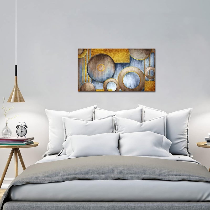 iHAPPYWALL Large Abstract Geometric Circle Canvas Wall Art - Image 5