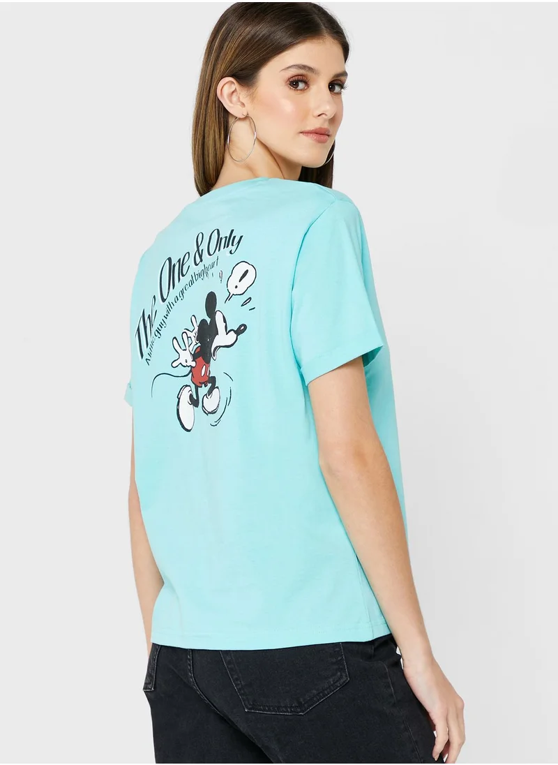 MICKEY MOUSE Crew Neck Graphic T-Shirt