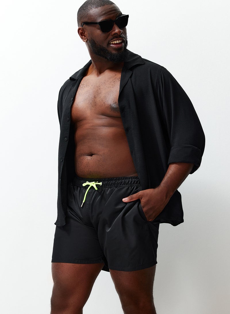 trendyol Black Plus Size Standard Fit Swim Shorts Tmnss24Kd00000 - Image 2