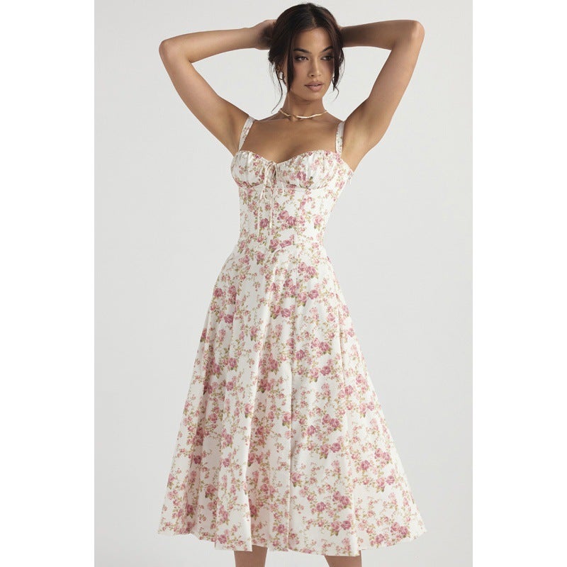 2024 Summer Export Commuter Elegant Pure Color Fashion Classy Suspender Dress Skirt For Women - Image 4