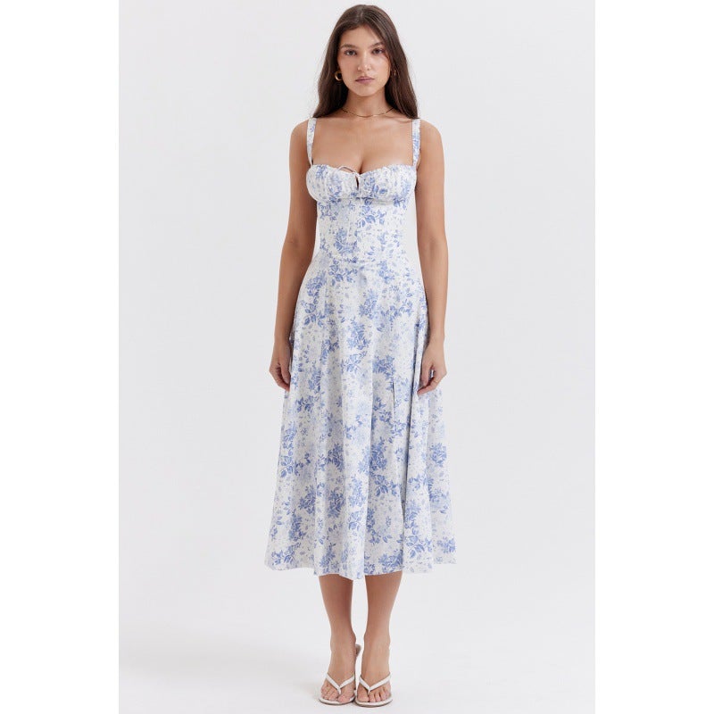 2024 Summer Export Commuter Elegant Pure Color Fashion Classy Suspender Dress Skirt For Women - Image 3