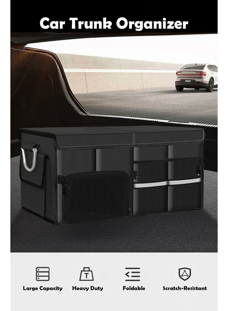 منظم صندوق السيارة بغطاء, تخزين قابل للطي متعدد الأقسام للدفع الرباعي والشاحنة والسيارة - Image 2