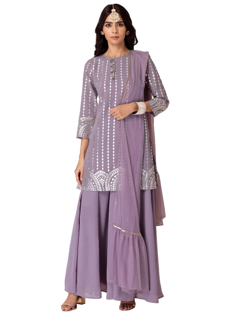 indya Gota Ruffled Mesh Dupatta