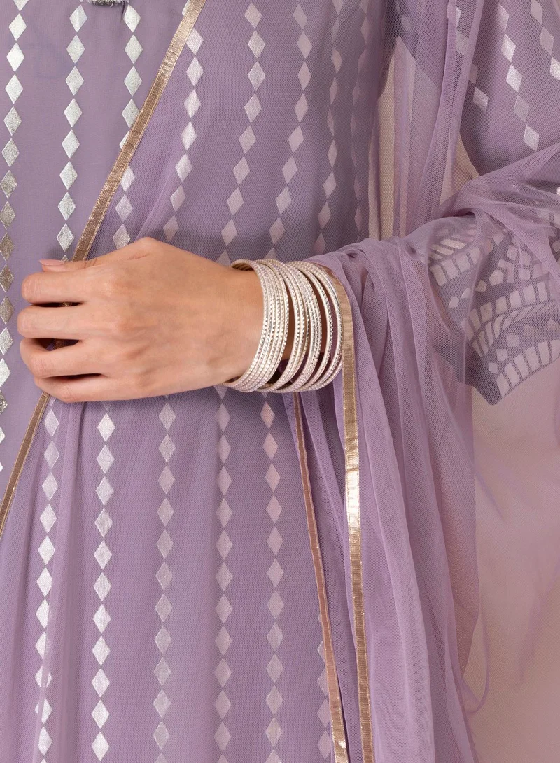 indya Gota Ruffled Mesh Dupatta