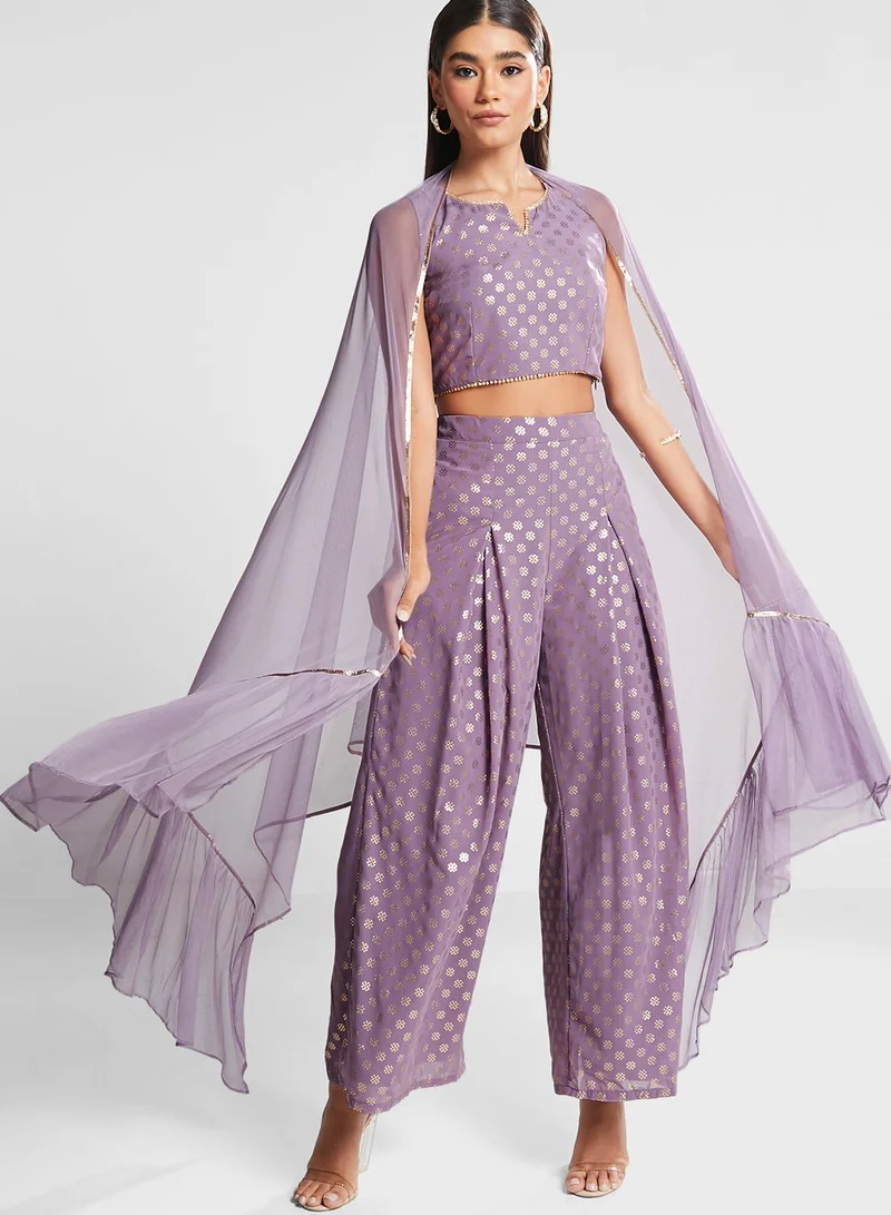 indya Gota Ruffled Mesh Dupatta