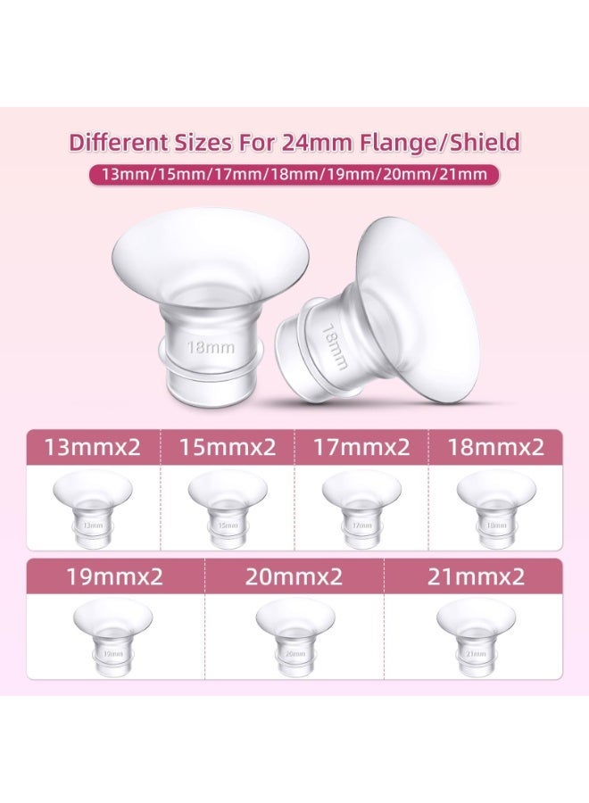 Bukela 5pcs Breast Pump Flange Inserts 13/15/17/19/21mm,Suitable for Medela,Spectra 24mm Shields/Flanges, Compatible with Momcozy S12 Pro/S9 Pro/S9/S12 Wearable Breast Pump - Image 5
