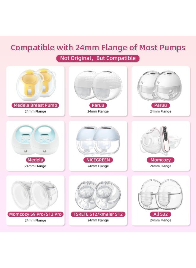 Bukela 5pcs Breast Pump Flange Inserts 13/15/17/19/21mm,Suitable for Medela,Spectra 24mm Shields/Flanges, Compatible with Momcozy S12 Pro/S9 Pro/S9/S12 Wearable Breast Pump - Image 4