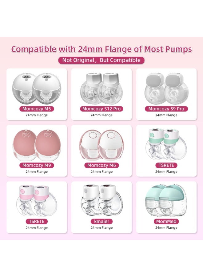 Bukela 5pcs Breast Pump Flange Inserts 13/15/17/19/21mm,Suitable for Medela,Spectra 24mm Shields/Flanges, Compatible with Momcozy S12 Pro/S9 Pro/S9/S12 Wearable Breast Pump - Image 3