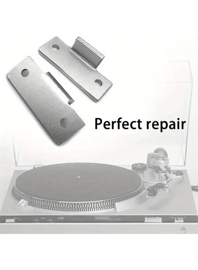 2PCS Black Turntable Dust Cover Repair Hinges Replacement Kit - Image 1