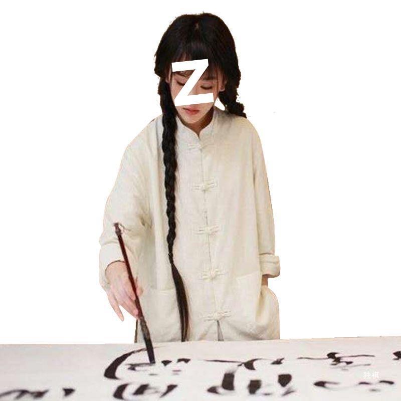 سترة عصرية ريترو مع مشبك ملابس تايجي عالية الجودة من القطن والكتان بدلة تانغ بأسلوب صيني للرجال والنساء بأسلوب صيفي - Image 5