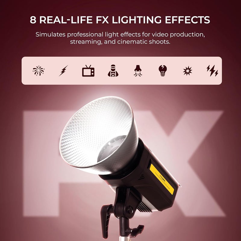 Digitek لايت (DCL 100WDC كومبو) ضوء مستمر ثنائي اللون 100 واط مع عاكس وتحكم عن بعد، درجة حرارة اللون 2700K-6500K، 10600 لومن، تدرج سطوع 5-100%، 8 تأثيرات إضاءة FX، للتصوير الفوتوغرافي والفيديو. - Image 3