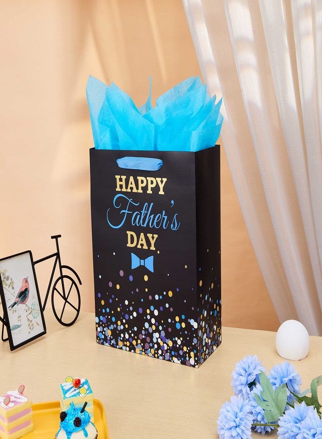SUNCOLOR 13" Large Father's Day Gift Bag With Tissue Paper(HAPPY FATHER'S DAY) - Image 2