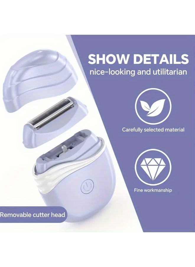 بولوز الحلاقة الكهربائية المدمجة للنساء ، الحلاقة اللاسلكية لإزالة الشعر مع رأس قابل للفصل ، شفرة الفولاذ المقاوم للصدأ ، مثالية للساقين والأذرعين ومنطقة البيكيني ، معدات الحلاقة للسيدات تصميم الحلاقة الأنيقة تصميم الحلاقة اللاسلكية - Image 4