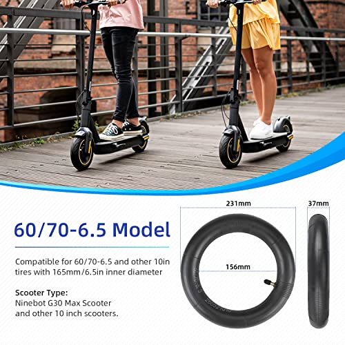 ulip 2Pack 607065 Inner Tube Replacement Straight Vavle 10 Inch Scooter Tubes Tires for Ninebot Max G30 G30D G30LP and Other Scooters with 10 inch Wheels - Image 3