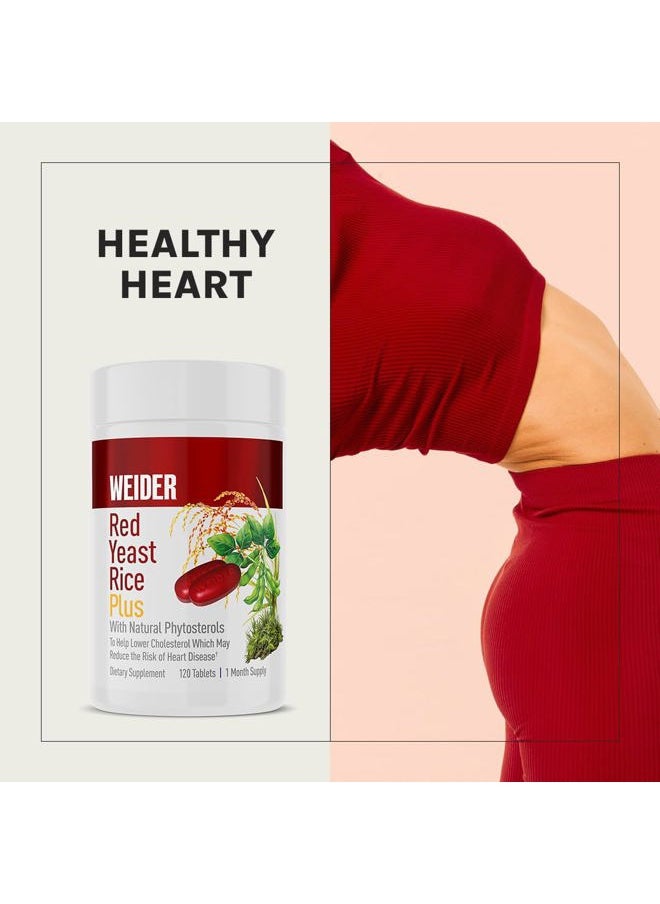 Weider - Red Yeast Rice Plus 1200mg - With 850mg of Natural Phytosterols- Gluten FREE - One Month Supply - Image 1