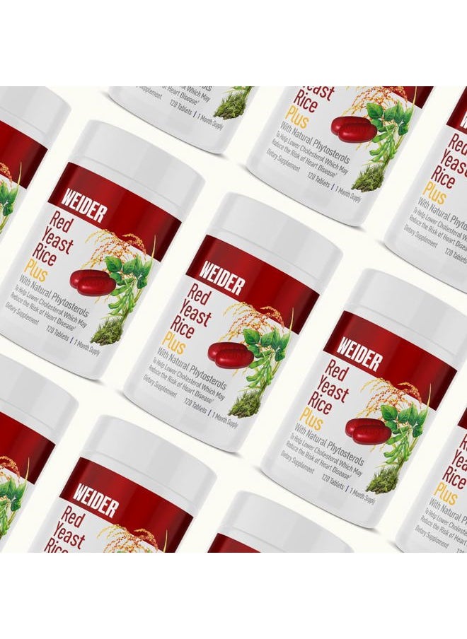 Weider - Red Yeast Rice Plus 1200mg - With 850mg of Natural Phytosterols- Gluten FREE - One Month Supply - Image 1