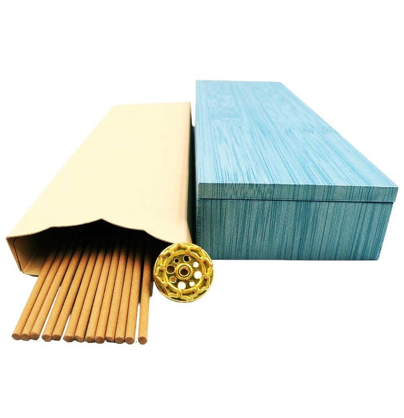 Bakhoor BoSidin Cambodian Oud Incense Sticks Set with Wooden Burner Holder – 12 Pcs Premium 3mm Thick Agarwood Sticks, Dual-Purpose Storage Gift Box for Meditation, Yoga, Aromatherapy and Home, Office Fragrance - Image 3