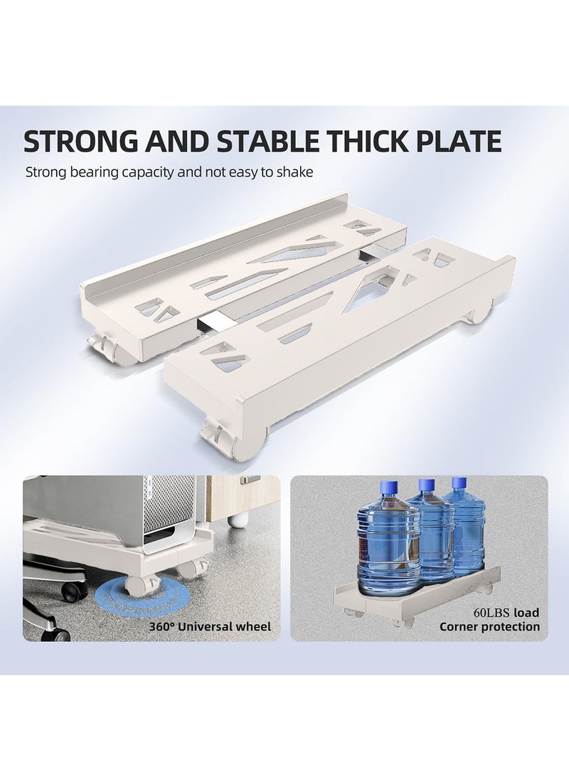 Adjustable Mobile CPU Stand, Ventilated Computer Tower Stand with 4 Caster Wheels Fits Most PC under Desk for Office Home