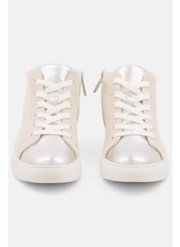 Kenneth Cole Women Lace Up Closed Toe Casual Shoes, Beige Combo  - Image 3