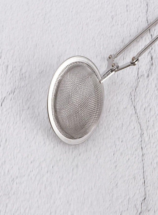 Dwuww Silver Large Snap Ball Tea Strainer with Handle,Tea Strainer Ball Stainless Steel Tea Infuser Filter Handle Tea Filter For Loose Tea and Leaf Coffee for Loose Leaf Tea Spices Seasonings - Image 5