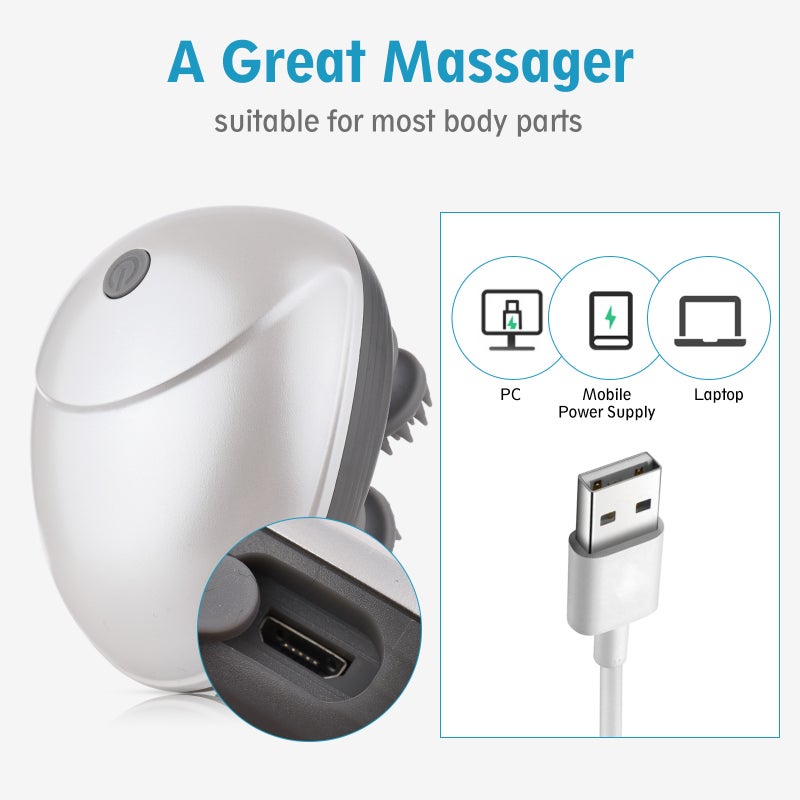 Electric Head Massagers Cordless Hair Scalp Massager with Kneading 6 Massage Nodes Handheld Scratcher for Deep Clean Hair Growth Head Relaxing Scalp Massage Tools - Image 4