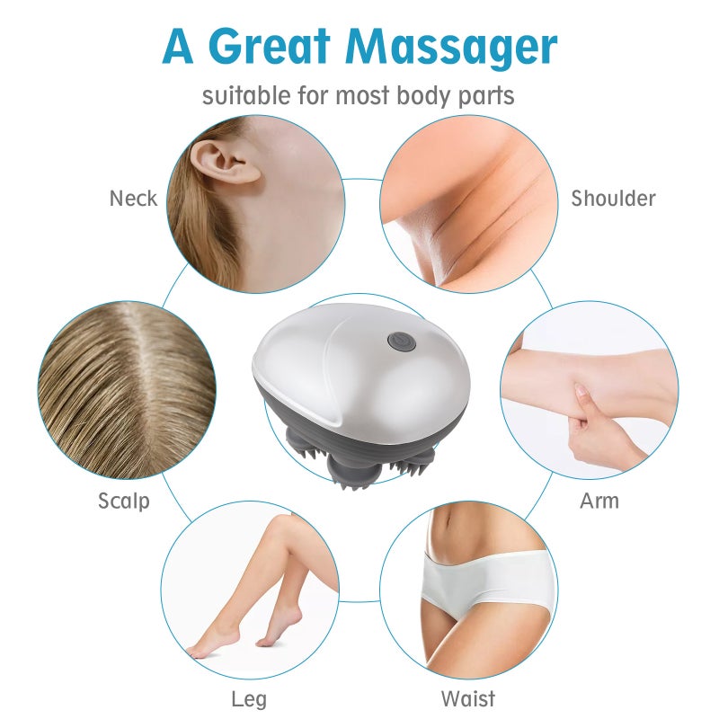 Electric Head Massagers Cordless Hair Scalp Massager with Kneading 6 Massage Nodes Handheld Scratcher for Deep Clean Hair Growth Head Relaxing Scalp Massage Tools - Image 5