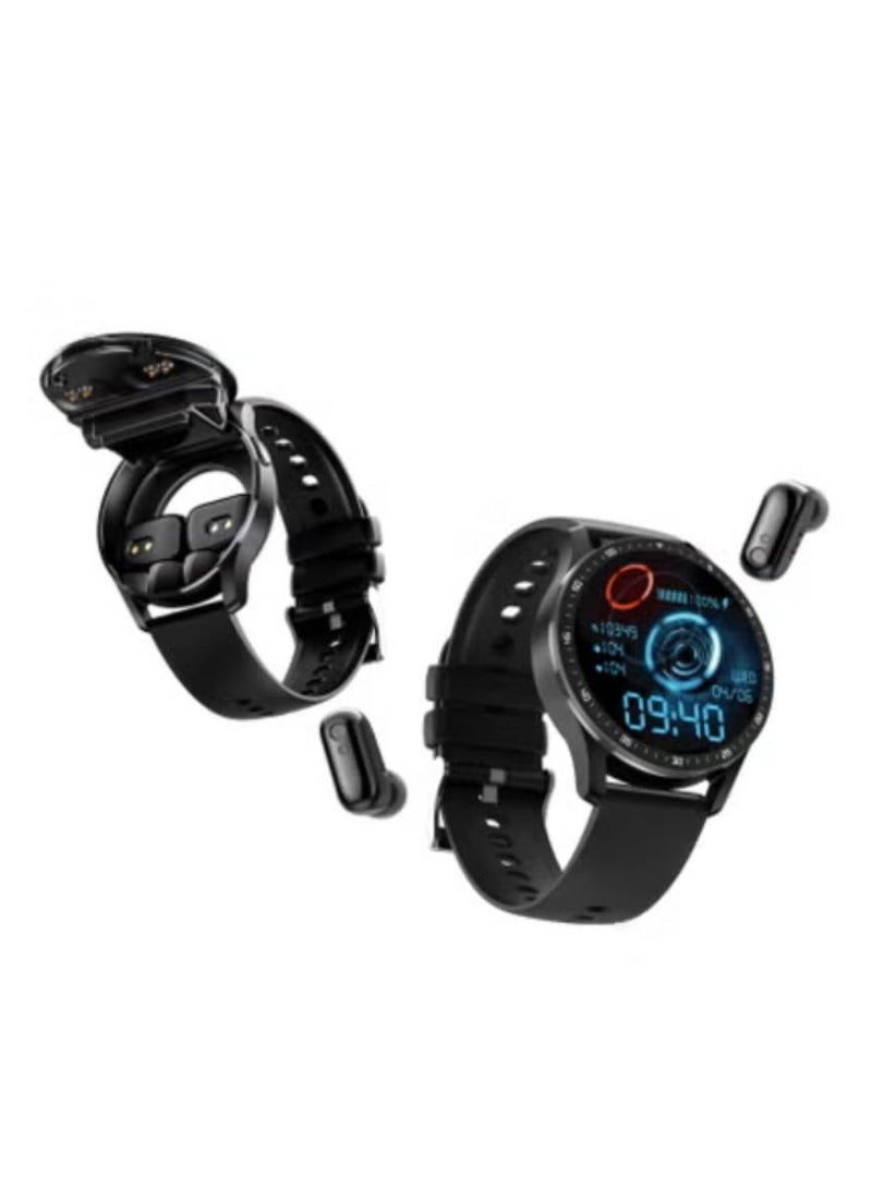 ساعة ذكية X7 TWS اثنان في واحد لاسلكية بلوتوث مزدوجة سماعة رأس للمكالمات الصحية وضغط الدم وموسيقى رياضية مقاومة للماء - Image 1