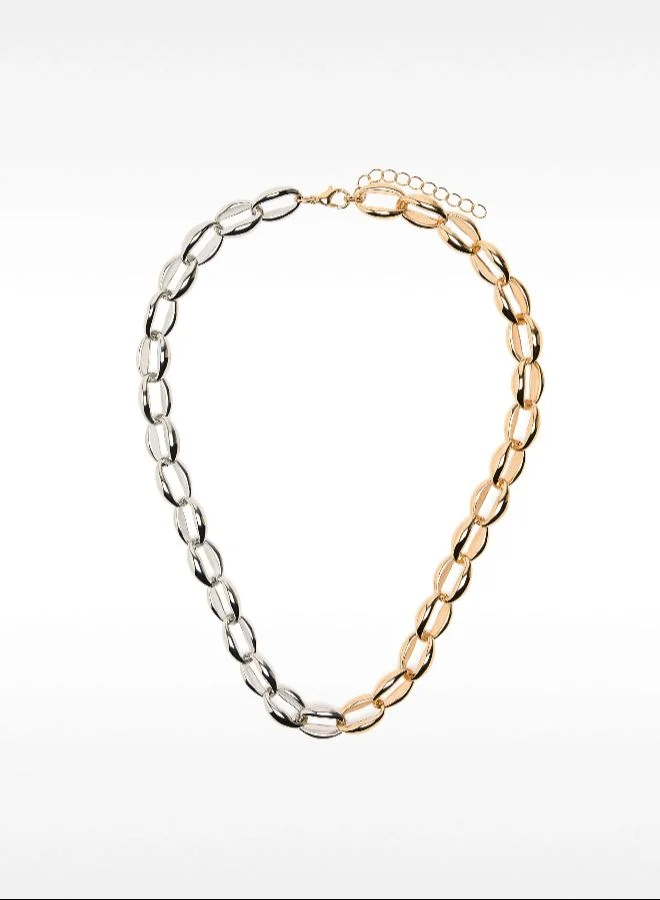 PARFOIS Multicolour Bicolor Necklace + Earrings + Rings Set for Women | Best Price UAE