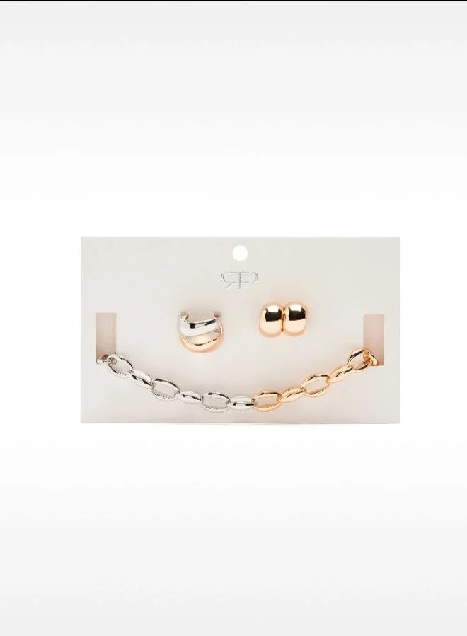 PARFOIS Multicolour Bicolor Necklace + Earrings + Rings Set for Women | Best Price UAE
