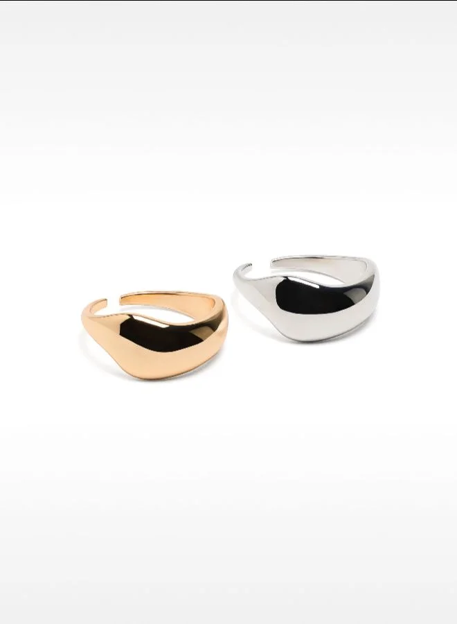 PARFOIS Multicolour Bicolor Necklace + Earrings + Rings Set for Women | Best Price UAE