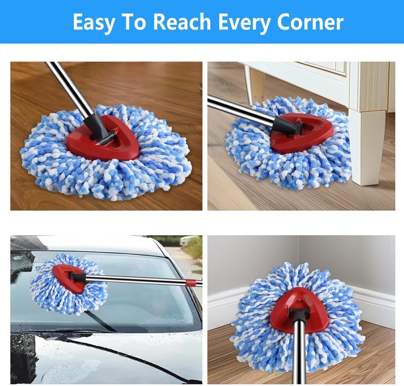 Isquene [5 Pack]Mop Heads Replacements, Spin Mop Replacement Head Deep Cleaning Machine Washable and Easy Replace,Spin Mop Refill Replacement Head 100% Microfiber,Mop Head Compatible with RinseClea - Image 4