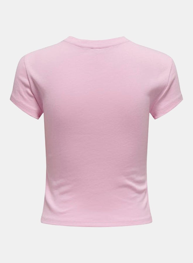 ONLY ONLY Womens Elina Shortsleeve O-Neck Short Top Juniors - Image 4