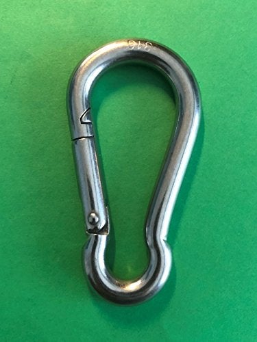 US STAINLESS 4 Pieces Stainless Steel 316 Spring Hook No Eye Carabiner 5/16" (8mm) Marine Grade - Image 3