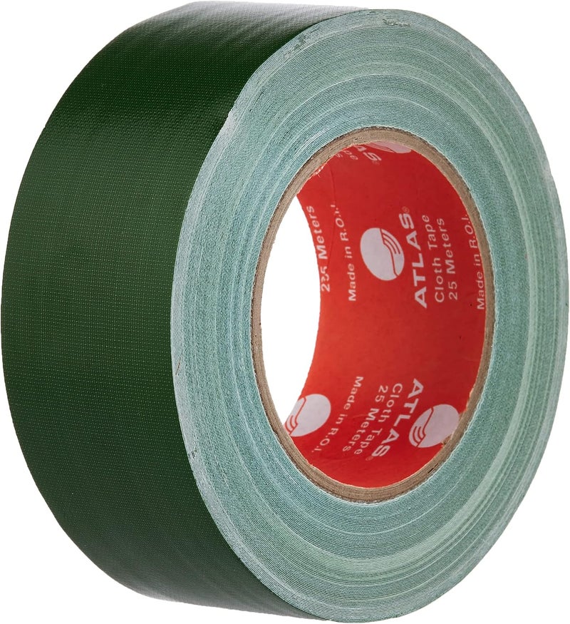 ATLAS شريط قماش أطلس 2" × 25م - أخضر - Image 1