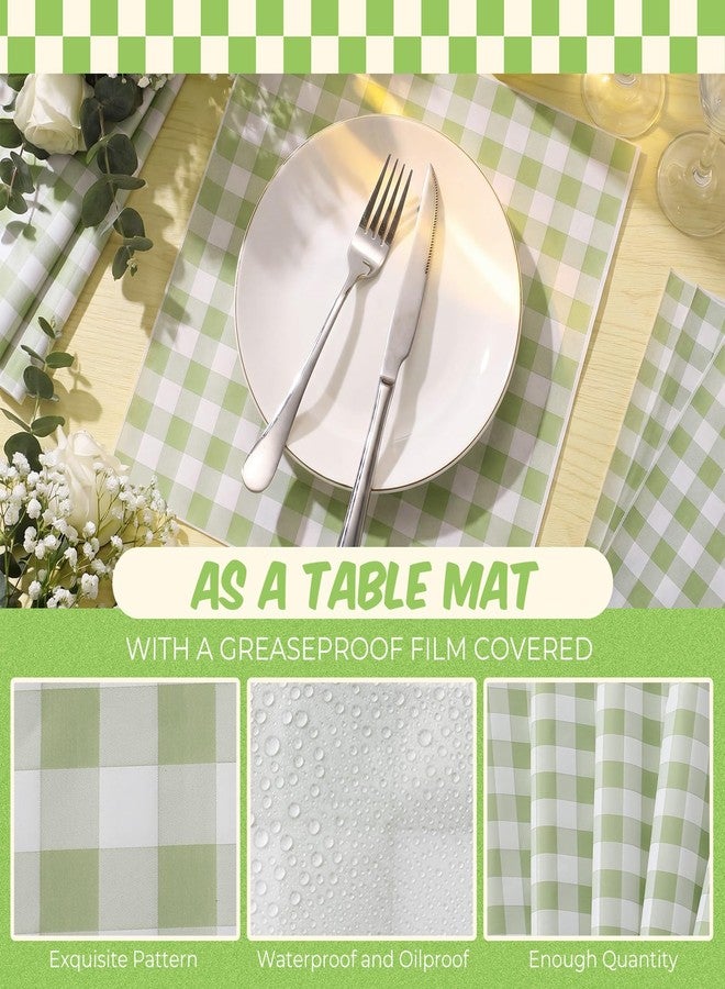FoldTier 100 Pcs Green Checkered Wax Paper Sheets for Food Wrapping 12x12 Inch Checkered Deli Paper Sheets Greaseproof Parchment Food Basket Liners for Spring Wedding Sandwich Burgers Fries - Image 4