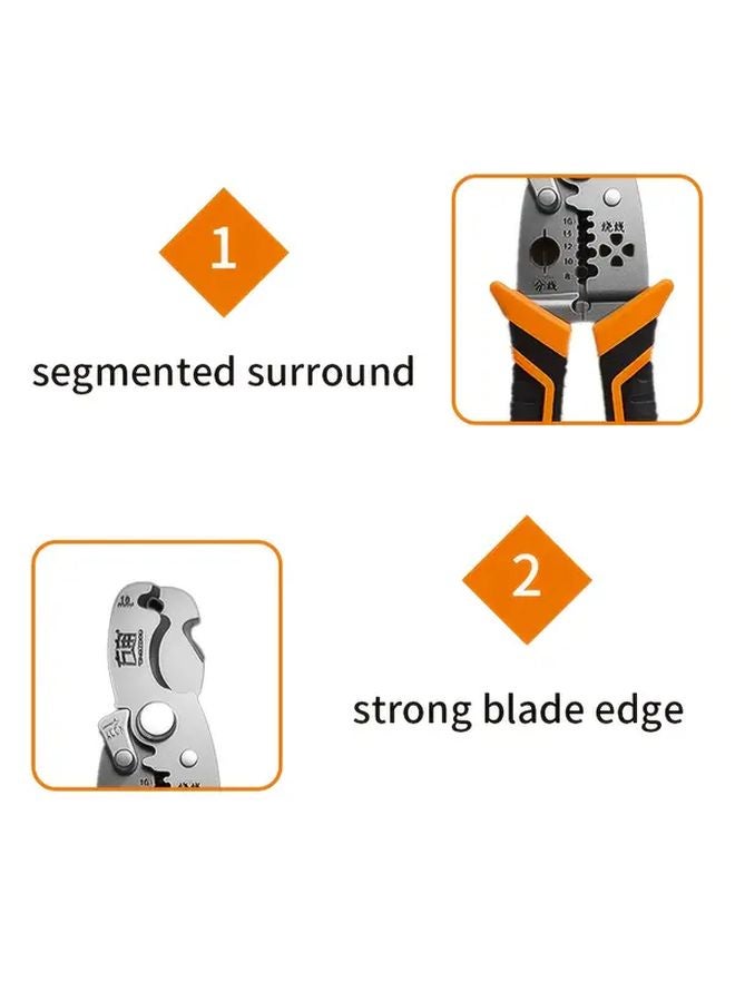 7 Inch Heavy Duty Stainless Steel Wire Stripper With Sharp Blade Non Slip Grip Ergonomic Handle - Image 5