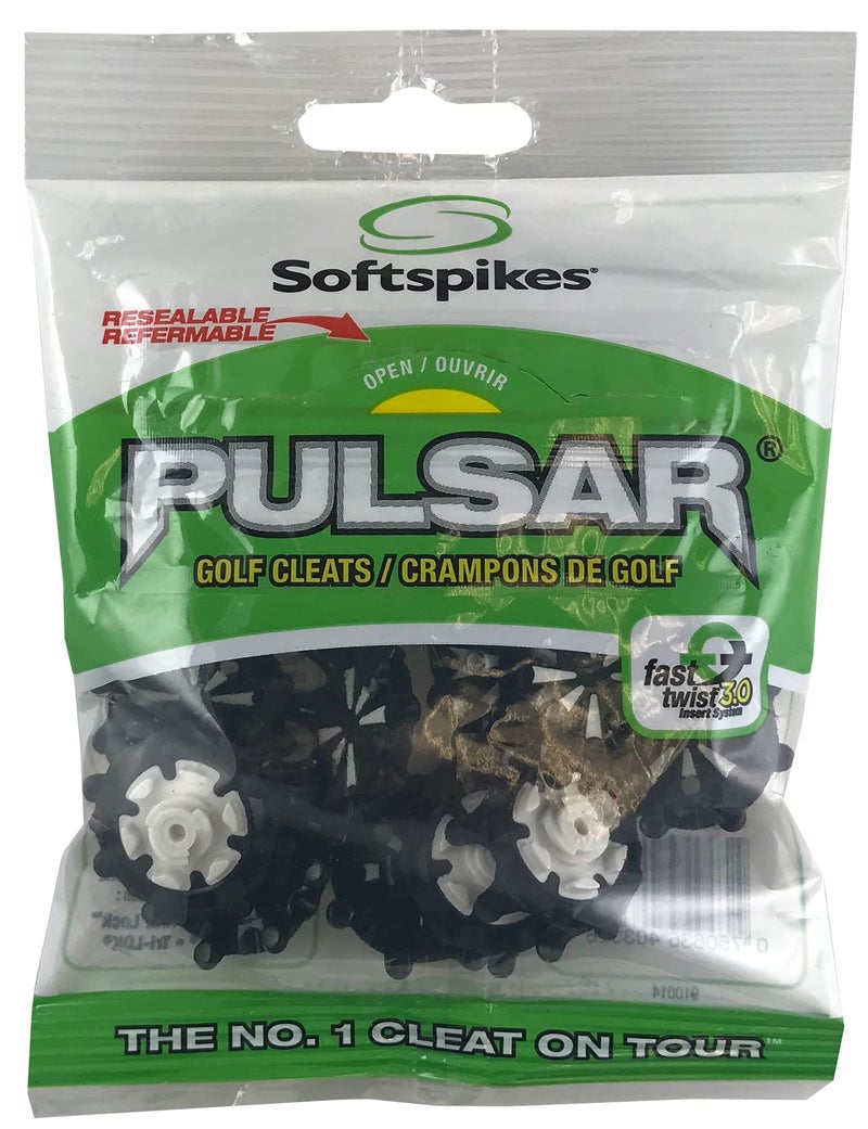 Softspikes Pulsar Golf Cleats Fast Twist 3.0 - 18 Count Clamshell , Black - Image 1