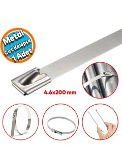 Nzb Velcro Clamp Metal Stainless Steel Cable Zip Tie Multi-Purpose Binding 4.6X200 1 Piece  - Image 1