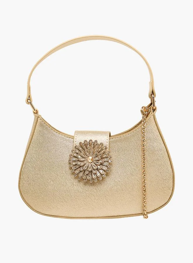 Flora Bella By Shoexpress Textured Shoulder Bag With Detachable Strap