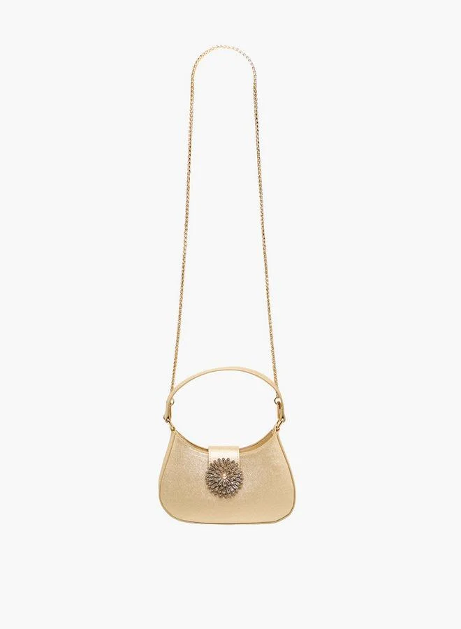 Flora Bella By Shoexpress Textured Shoulder Bag With Detachable Strap