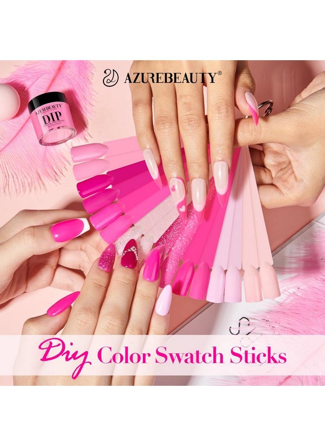 AZUREBEAUTY - AZUREBEAUTY Dip Powder Nail Starter Kit with Matte Coat, 8 Hot Pink Glitter Neon Summer Dip Powder Color, Dipping Powder Liquid Set with Base/Top Coat/ Activator/10 Nail Sticks Salon at Home - Image 1