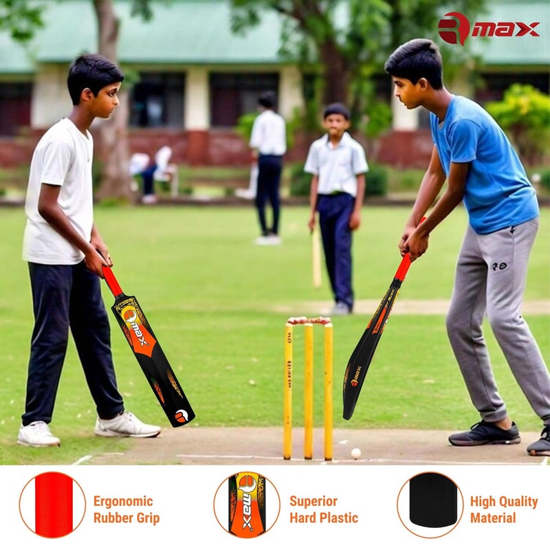 RMAX Gully Plastic Bat, Plasstic Cricket Bat Hard Plastic, Plastic Bat for Tennis and Wind Ball, Cricket Bat (Orange) - Image 4