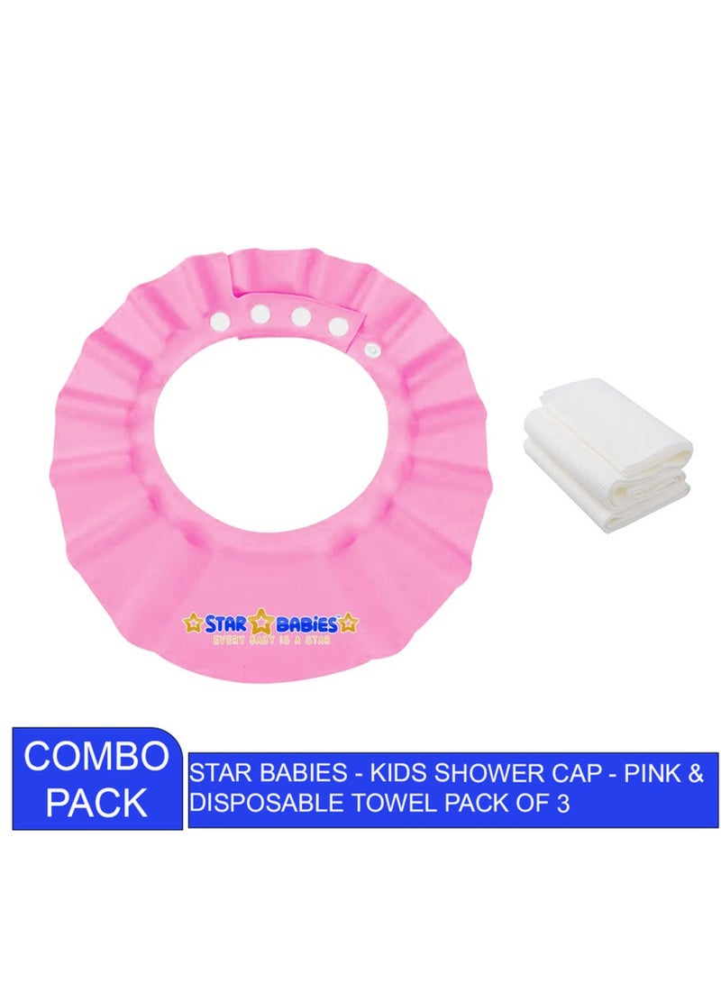 STAR BABiES Combo Shower Cap With Disposable Towel Pack Of 3   Assorted - Image 2