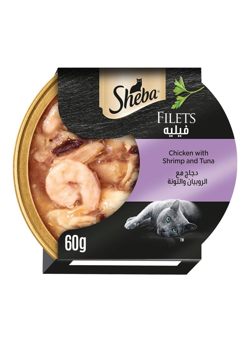 Sheba Sheba Chicken Fillet with Shrimp & Tuna Wet Cat Food 60g 3 Pack  - Image 2