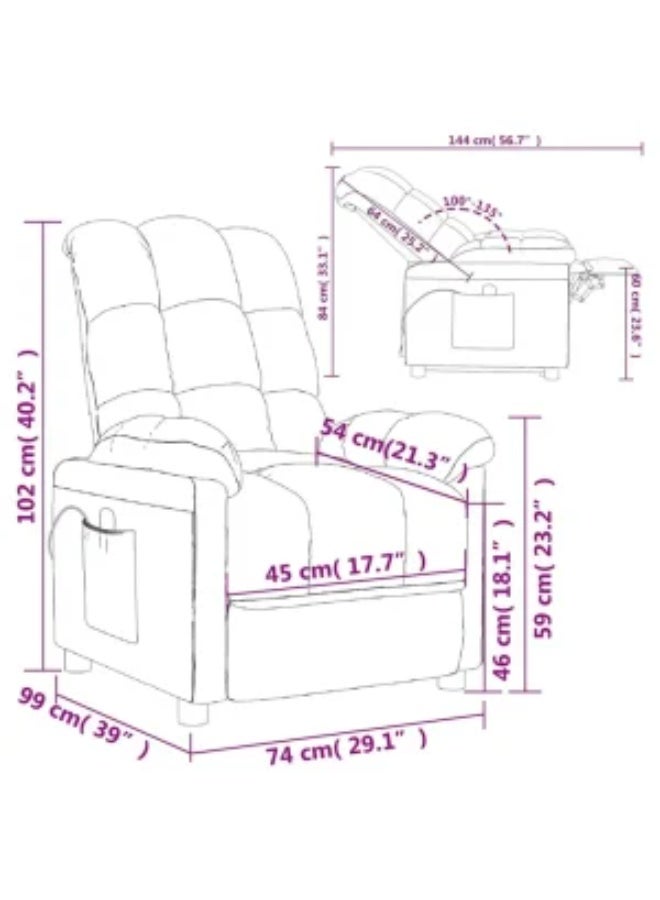 فيداكسل كرسي تدليك فيدا إكس إل، أريكة مفردة، كرسي استرخاء، كرسي رمادي اللون، قماش لغرفة المعيشة - Image 5