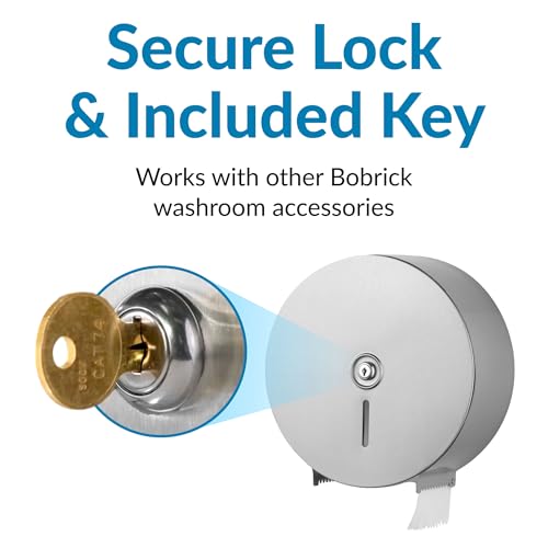 Bobrick Single Jumbo-Roll Surface-Mounted Toilet Tissue Dispenser, Satin-Finish Stainless Steel, ADA Compliant, Secure Locking Design, Versatile Roll Compatibility, Durable & Easy-Load Mechanism (Model B-2890) - Image 5