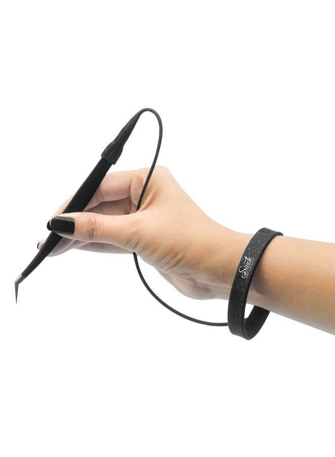 SIVOTE Lash Tweezers Holder Protector, Silicone Ring Bracelet Wristband, Lash Extension Supplies, Black - Image 1