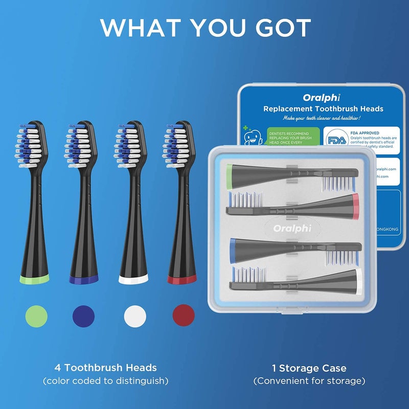 Oralphi Brush Heads for Waterpik Complete Care 5.0/9.0 (4-Pack, Black) - Image 4