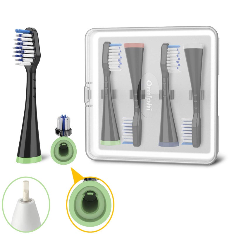 Oralphi Brush Heads for Waterpik Complete Care 5.0/9.0 (4-Pack, Black) - Image 1